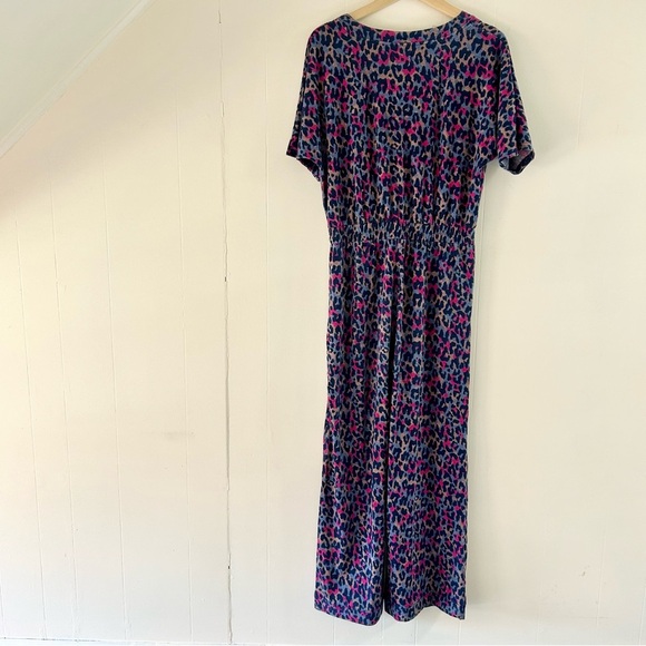 Pact Revive Deep V Jumpsuit in Multicolor Animal Print sz S - Picture 5 of 6
